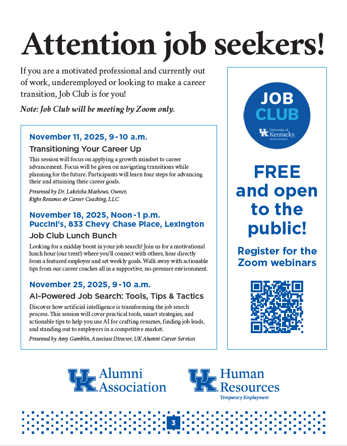 Job Seekers page of newsletter