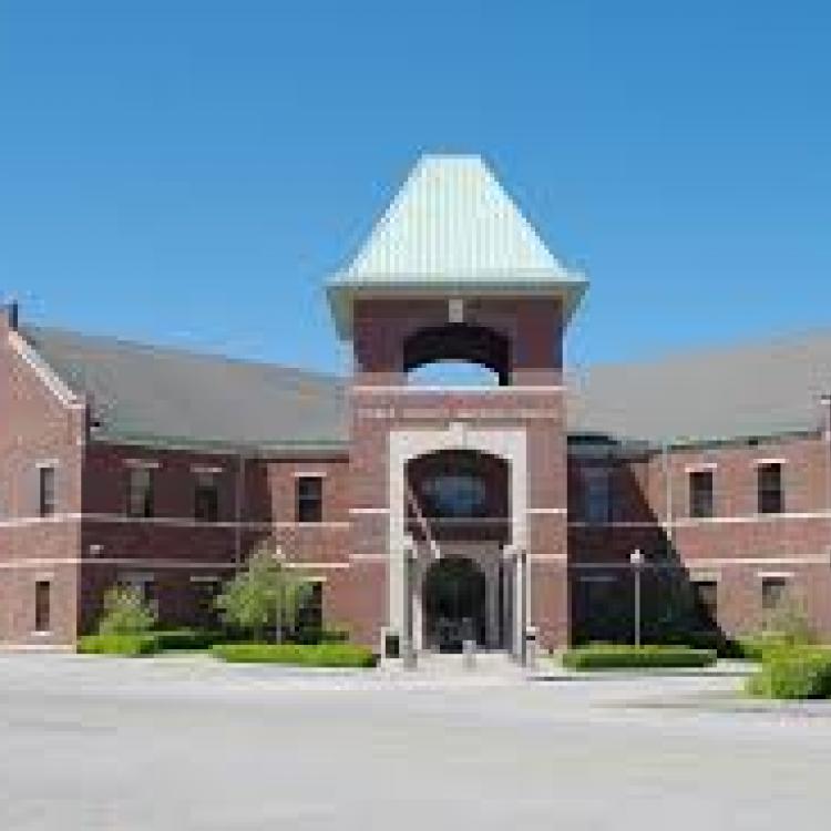  Red brick building green roof